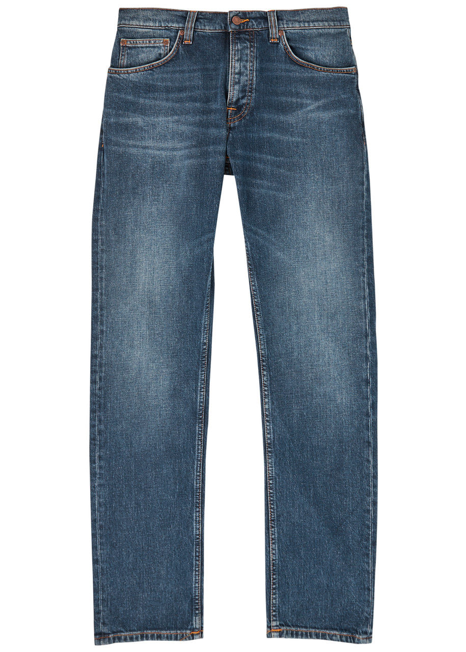 Nudie Jeans Solid Ollie Slim Fit Jeans In Wild Blue In Mid Blu