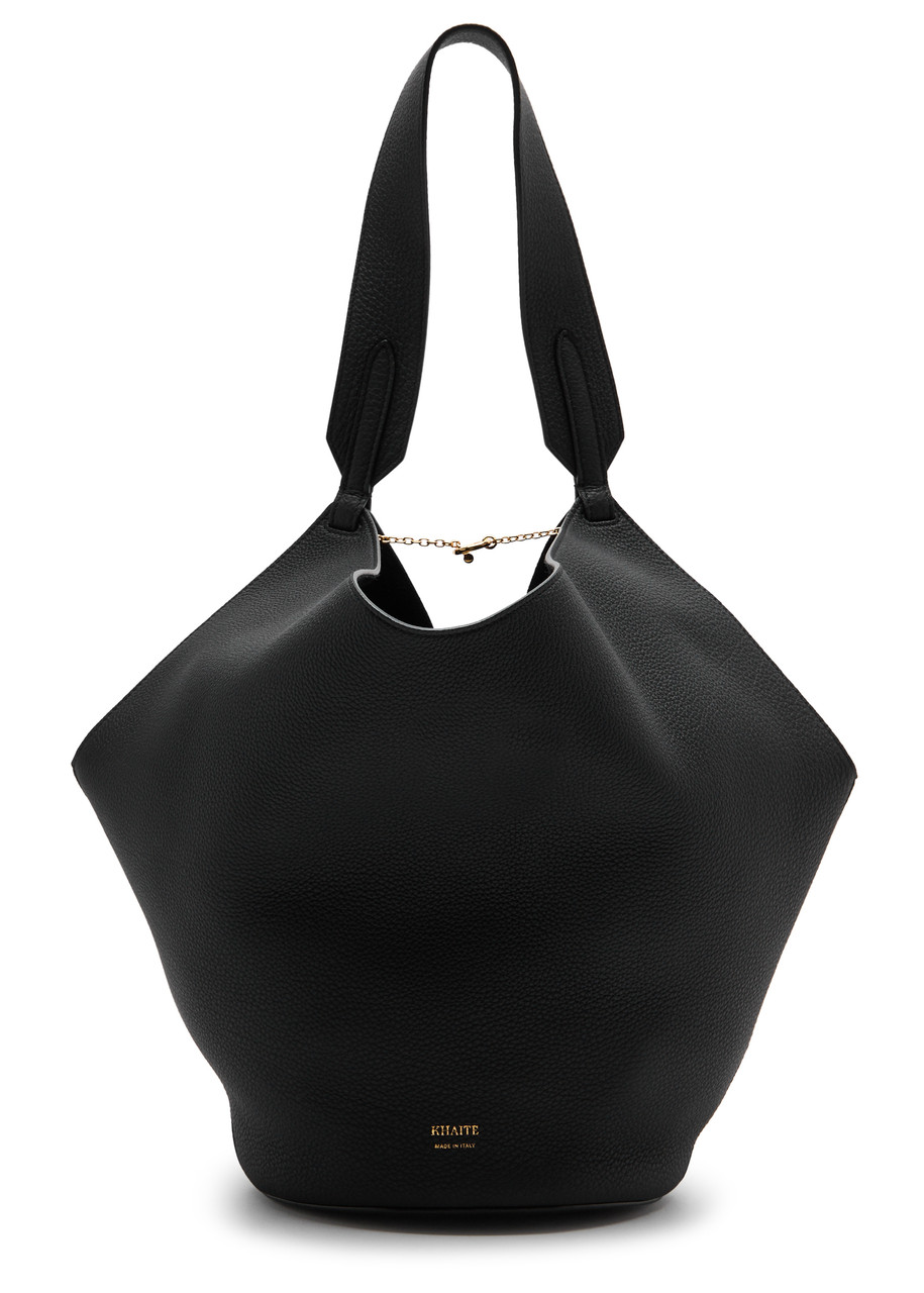 Khaite Lotus Small Leather Tote - Black - One Size