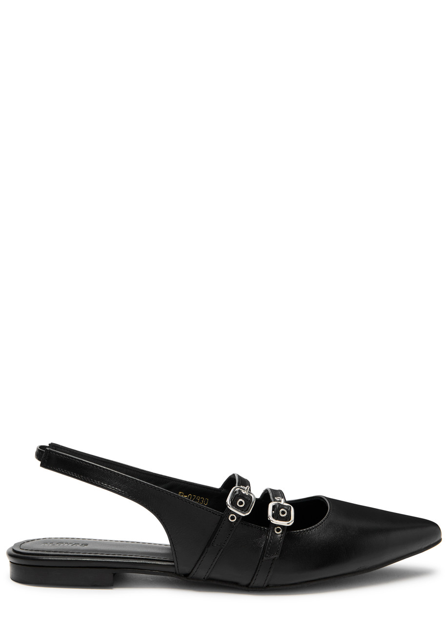 Alohas Wren Leather Slingback Ballet Flats - Black - 37 (IT37/ UK4)