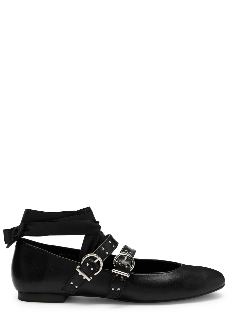Alohas Thekla Leather Ballet Flats In Black
