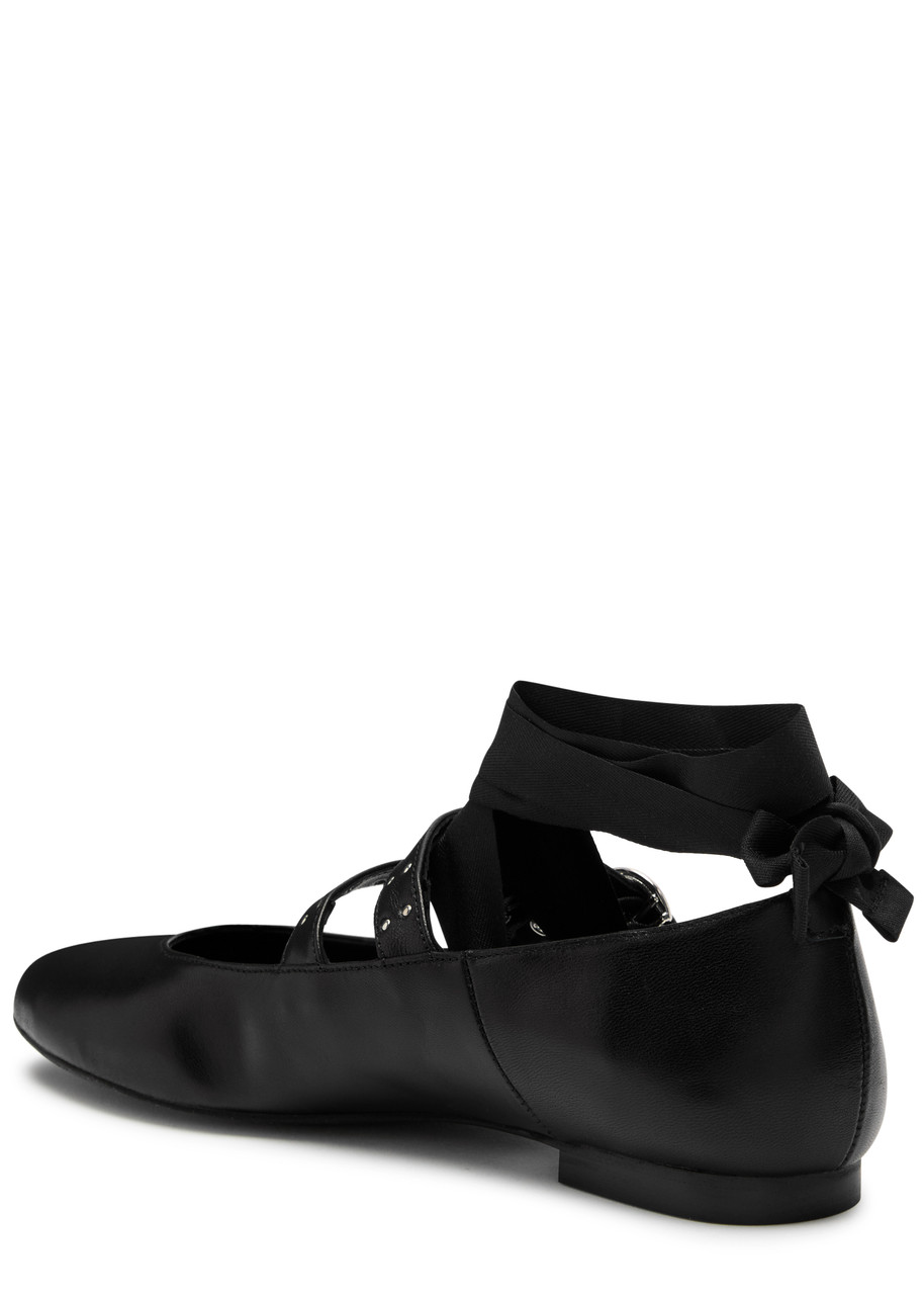Alohas Thekla Leather Ballet Flats In Black