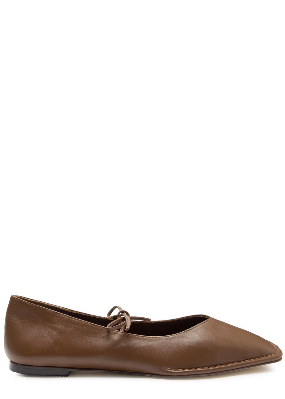 Alohas Sway Leather Ballet Flats - Brown - 40 (IT40/ UK7)