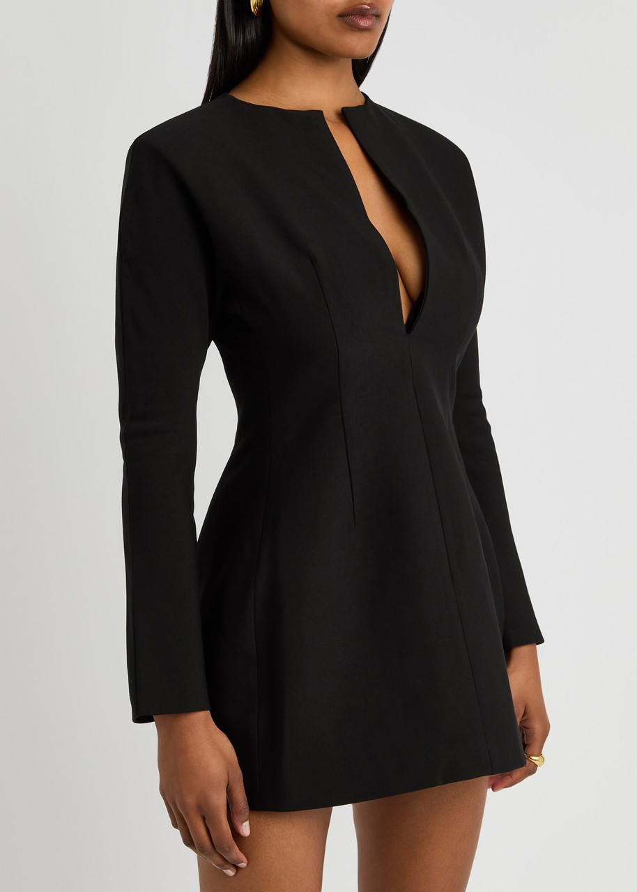 Aexae Wool Mini Dress In Black