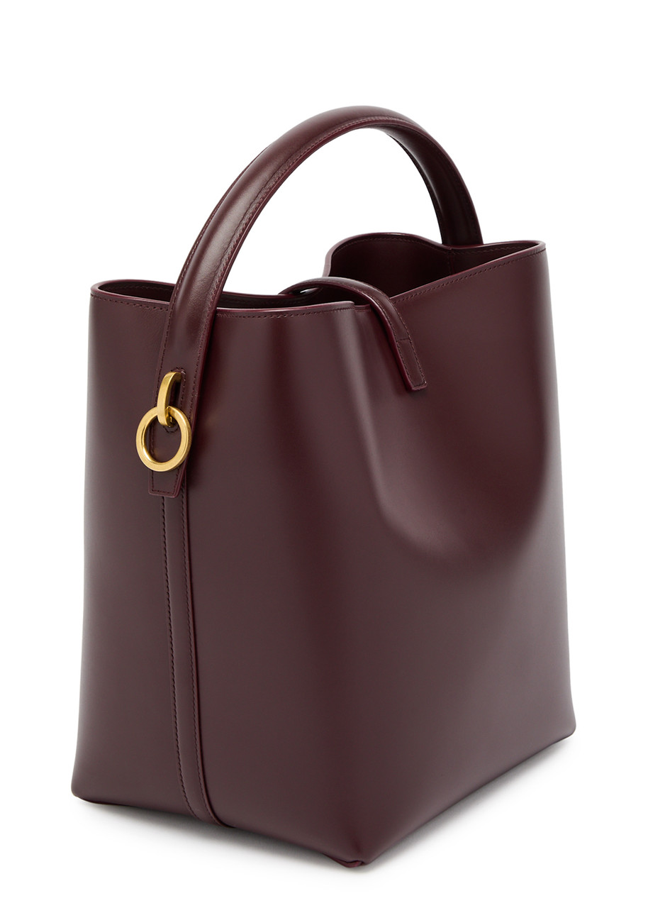 Saint Laurent Le 37 Small Leather Bucket Bag In Burgundy