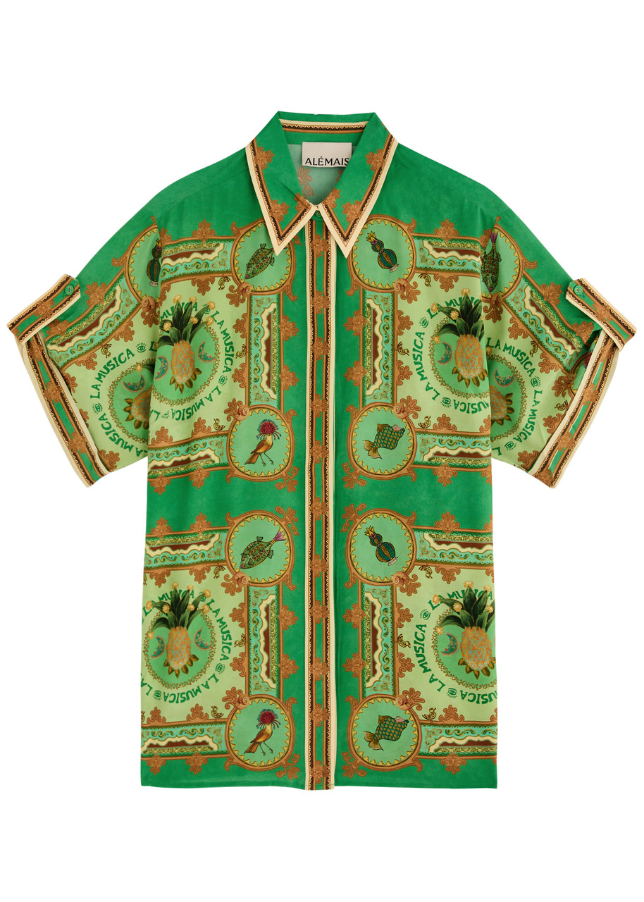 Alemais La Musica Printed Silk Shirt - Green - 4 (UK4 /xxs)