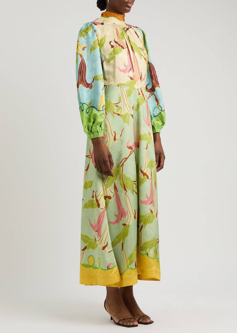Alemais Rafaela Printed Jacquard Midi Dress In Multicoloured