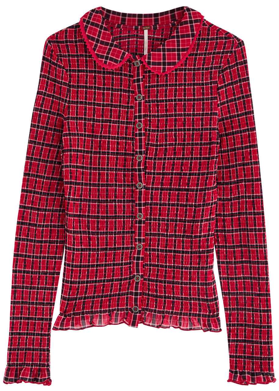 Free People Caught A Feeling Cardi Shirt In Red