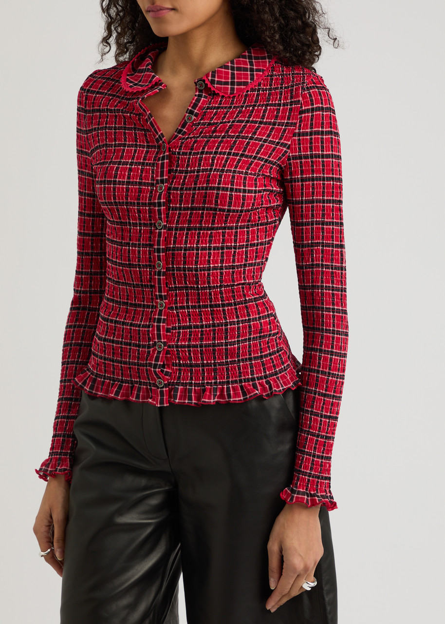 Free People Caught A Feeling Cardi Shirt In Red