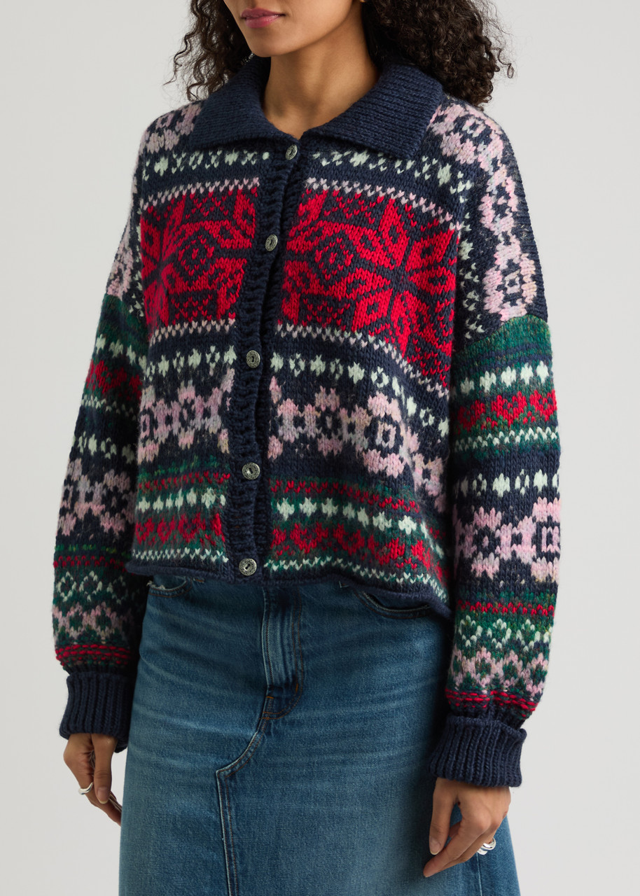 Free People Snowdrift Cardigan In Navy