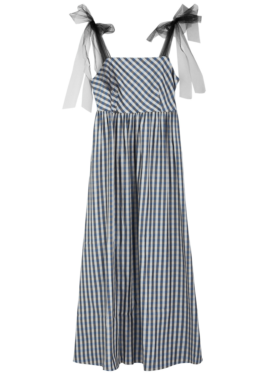 Sister Jane Cindy Checked Woven Midi Dress - Black