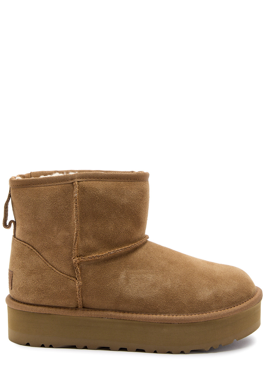 Ugg Kids Classic Platform Mini Suede Ankle Boots - Brown - 4
