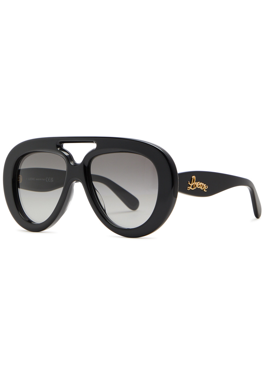 Loewe Oversized Aviator-style Women's Designer Sunglasses - Black - One Size