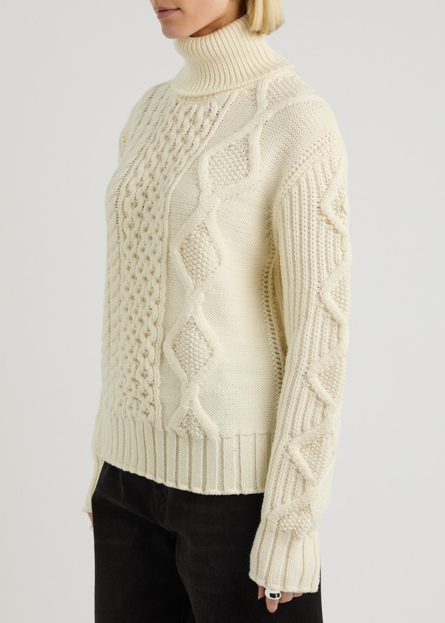 Moncler Turtleneck Knit Sweater In Ivory