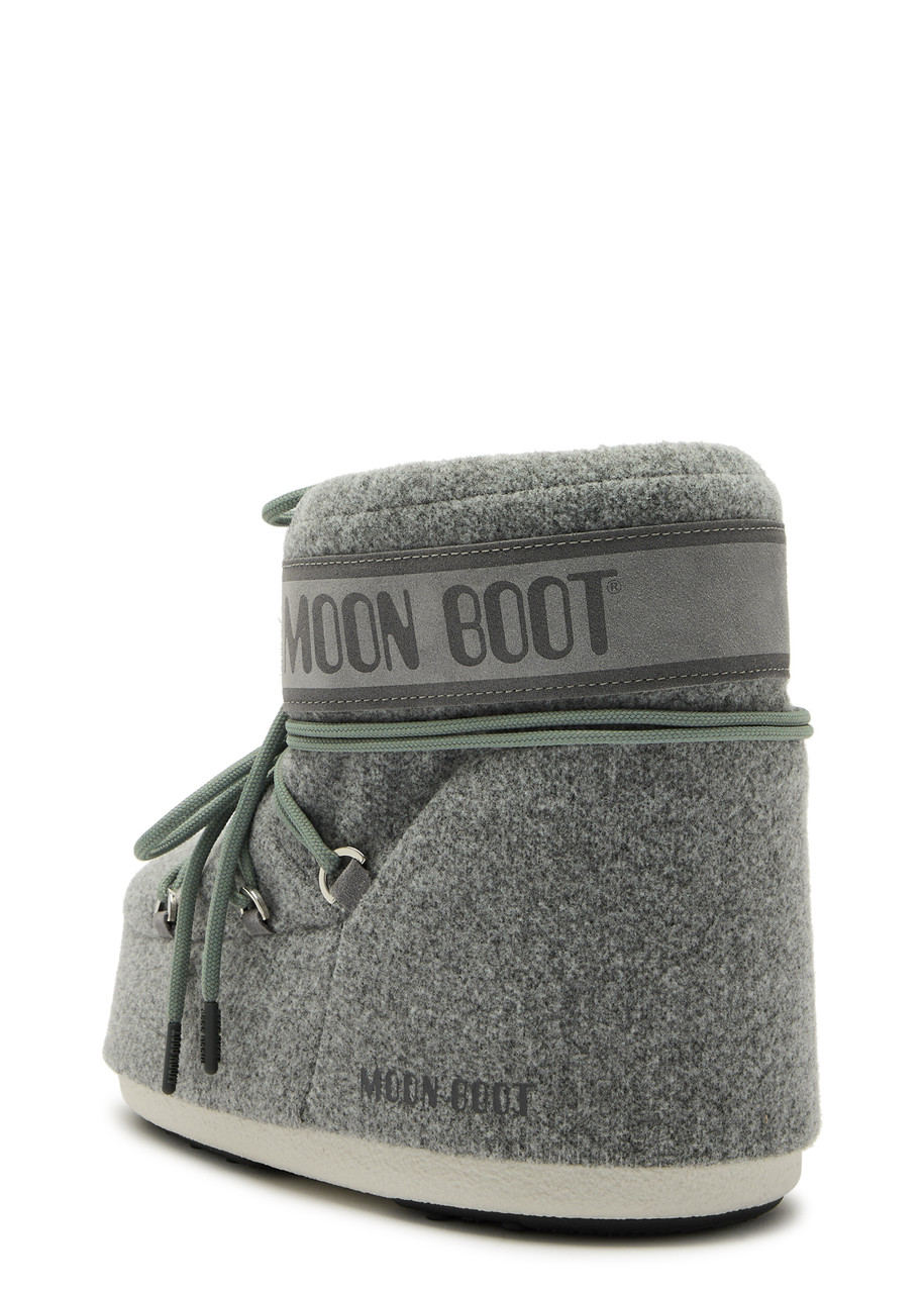 Moon Boot Icon Padded Felt Snow Boots In Grey