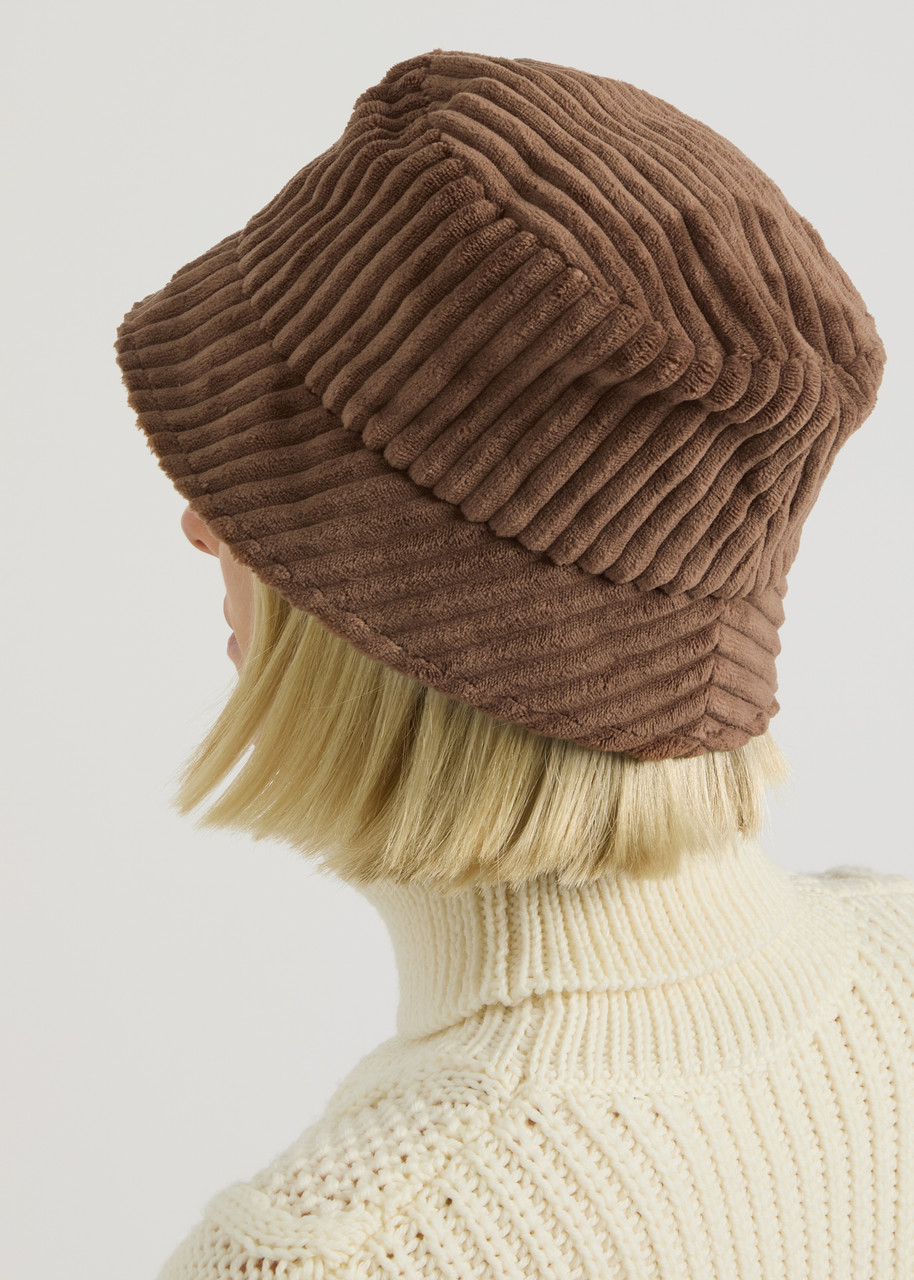 Moncler Logo Corduroy Bucket hat – Beige – L (UK14 / L)