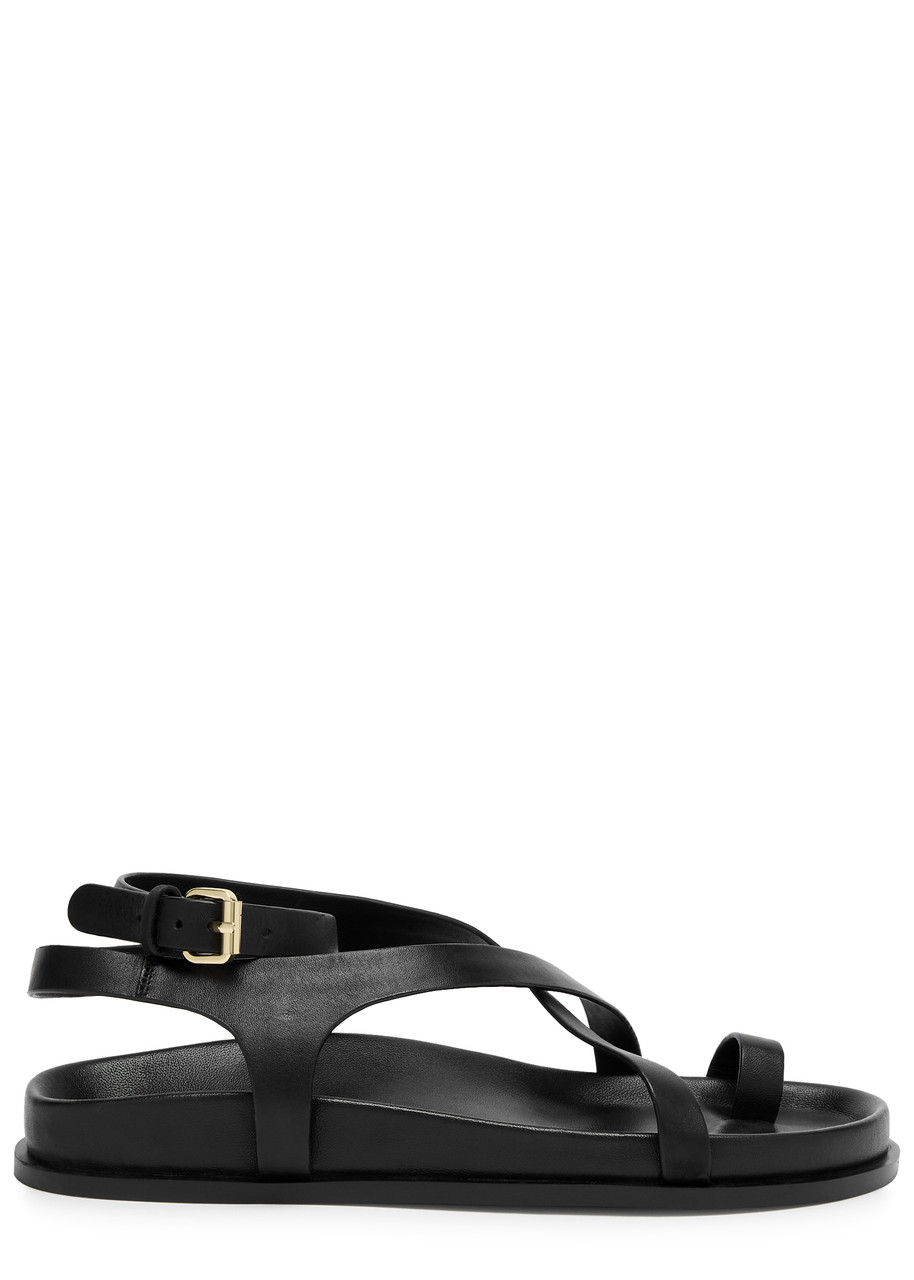 A.emery Jalen Slim Leather Sandals - Black
