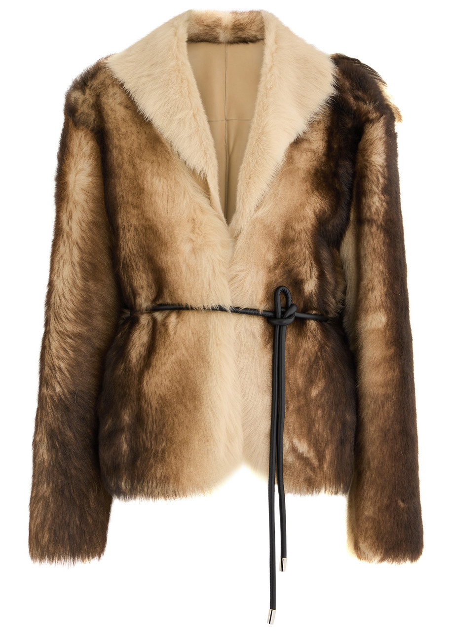 Arma Dina Reversible Shearling and Leather Jacket - Light Brown