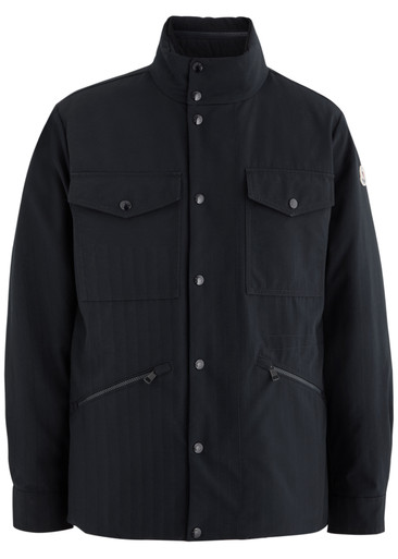 Moncler Promontoire Reversible Woven Shell Jacket In Navy