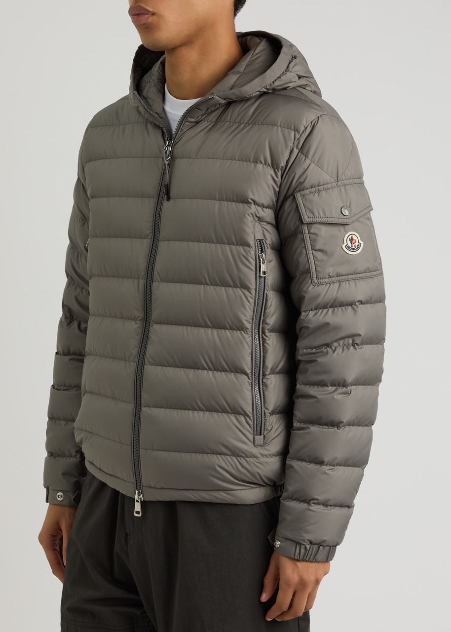 Moncler Galion Quilted Shell Jacket In Brown
