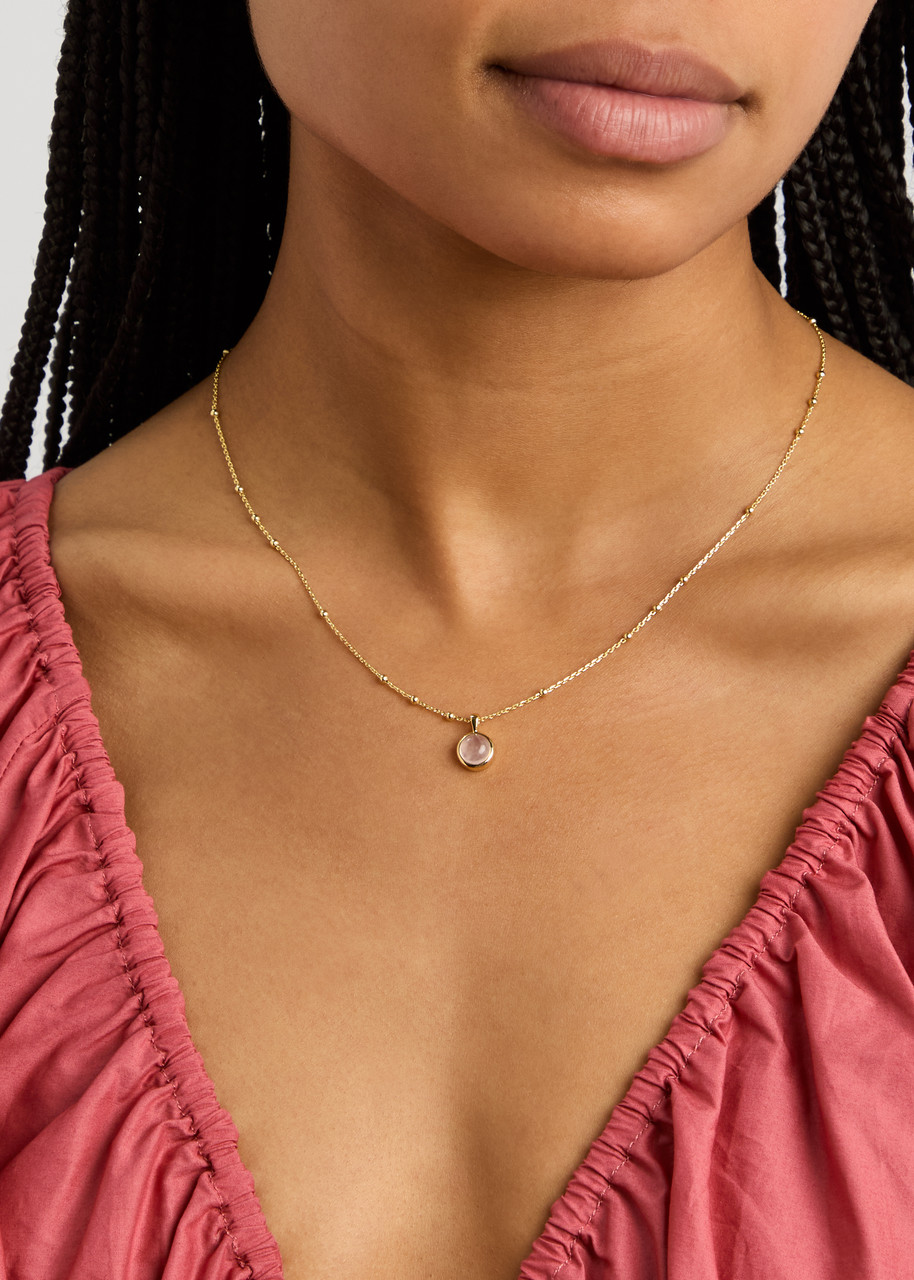 Daisy London Healing Stone 18kt Gold-plated Necklace In Pink