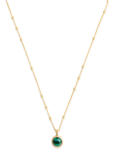 Daisy London Healing Stone 18kt Gold-plated Necklace In Green