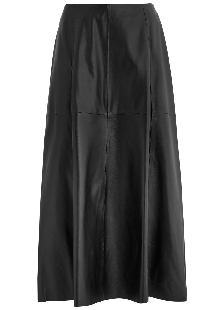Arma Irina Panelled Leather Midi Skirt - Black - 38