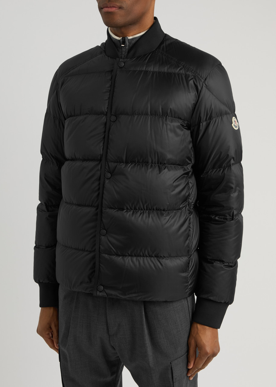 Moncler Bazena Quilted Shell Bomber Jacket In Black