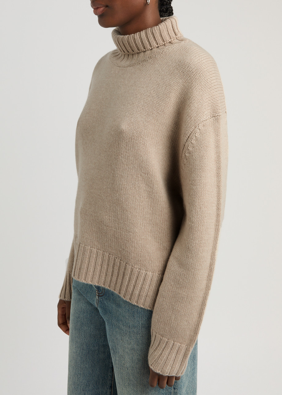 Almada Label Nola Roll-neck Wool-blend Jumper In Taupe