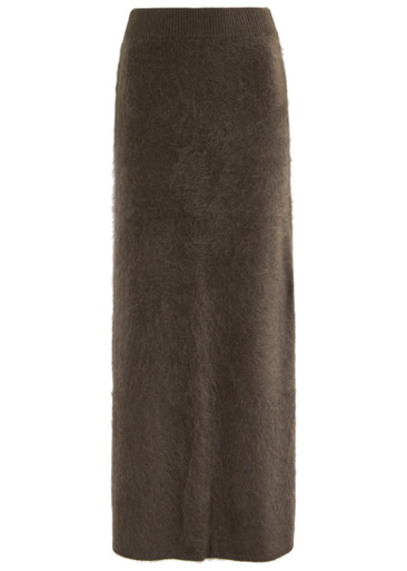 Almada Label Umi Cashmere Maxi Skirt In Chocolate
