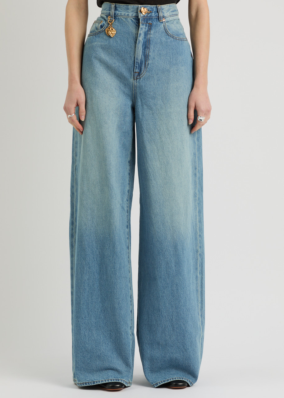 Zimmermann Crush Wide-leg Jeans In Denim