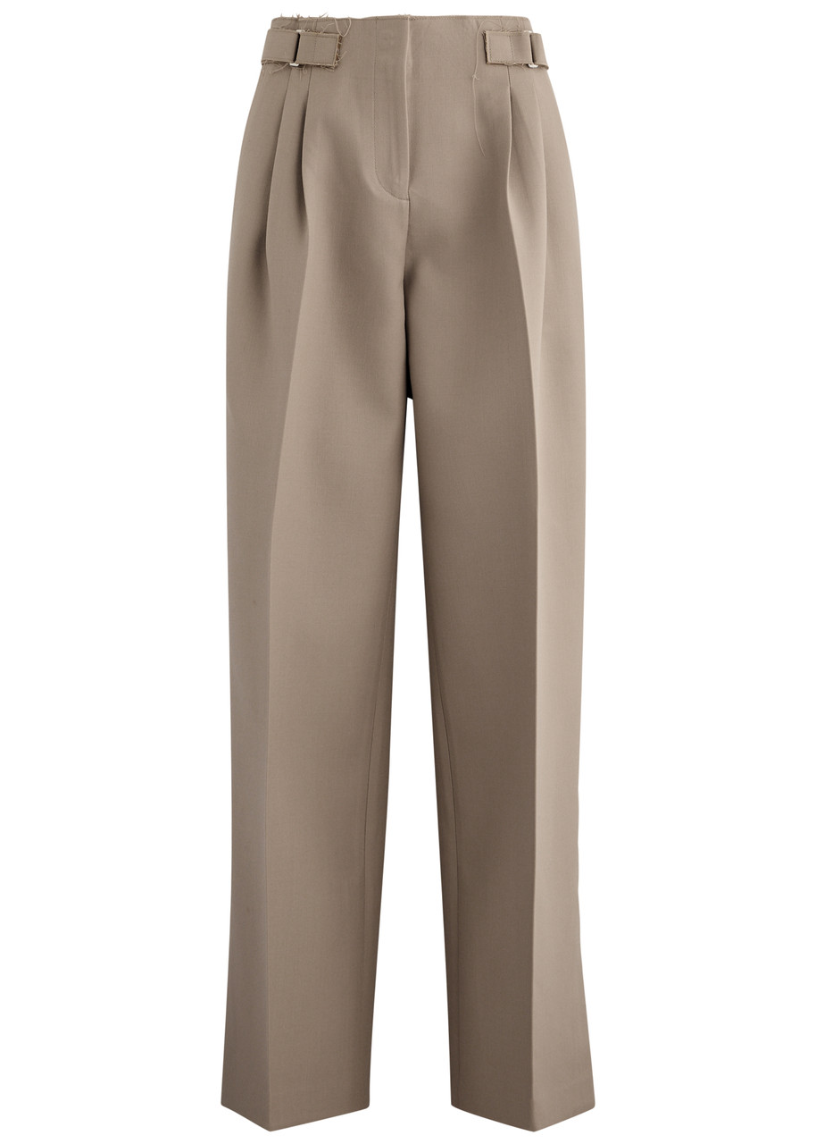 Tory Burch Straight-leg Stretch-wool Trousers - Taupe - 6 (UK10 / S)