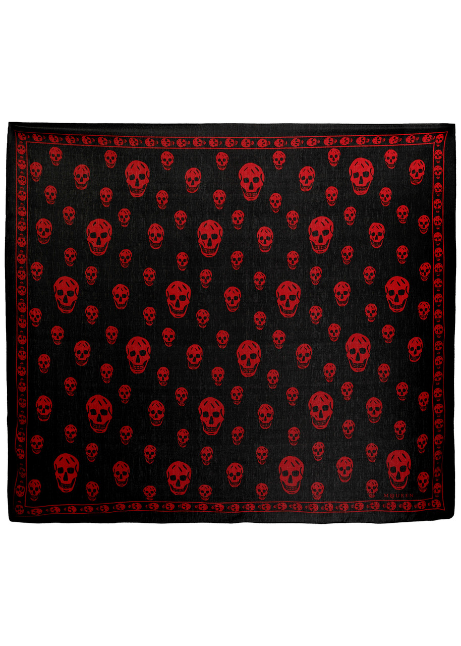 Alexander Mcqueen Skull-print Silk Chiffon Scarf – Black – One Size Alexander Mcqueen Skull-print Silk Chiffon Scarf – Black – One Size