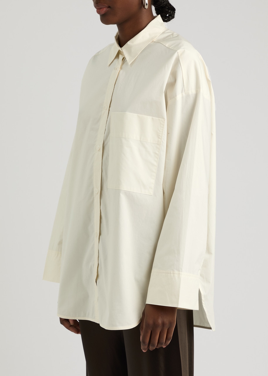 By Malene Birger Derris Cotton-poplin Shirt In White
