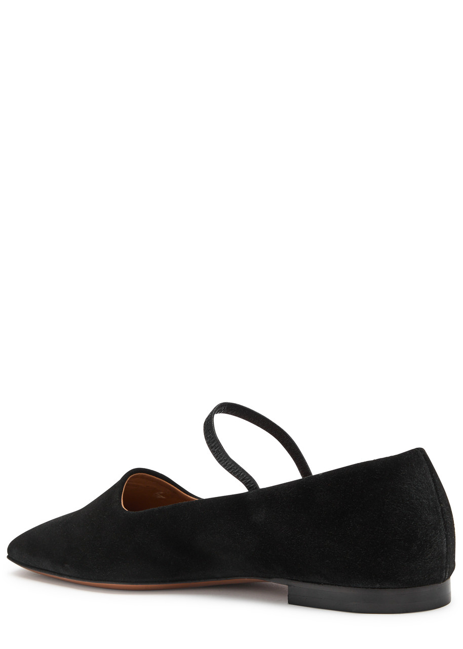 Atp Atelier Petina Suede Mary Jane Flats In Black