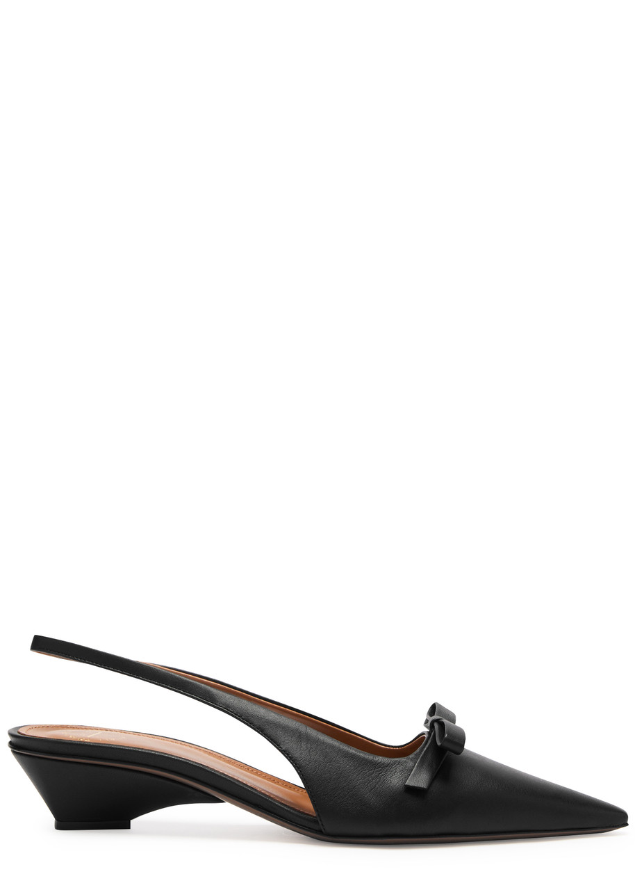 Atp Atelier Fumane 40 Leather Slingback Pumps - Black