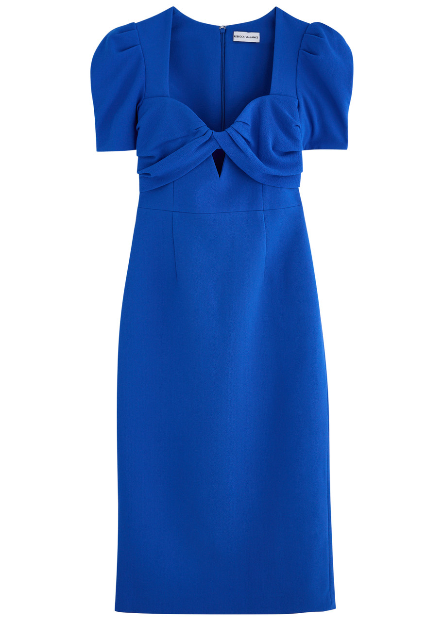 Rebecca Vallance Antonella Crepe Midi Dress - Blue - 8 (UK8 / S)
