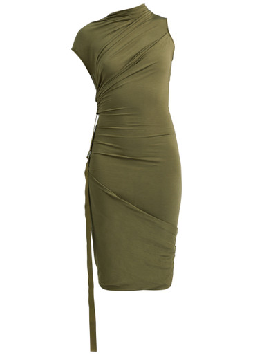 オールインワン・サロペット Helmut Lang Brown Off-Shoulder Midi Dress HELMUT LANG Wind draped jersey midi dress | Harvey Nichols