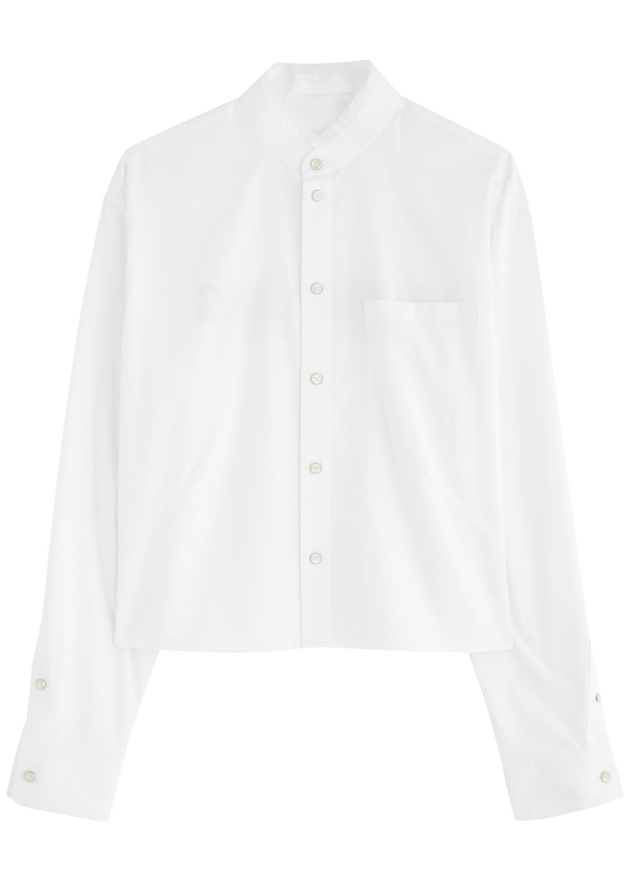 Helmut Lang Cropped Apex Cotton Shirt - White - S (UK8-10 / S)