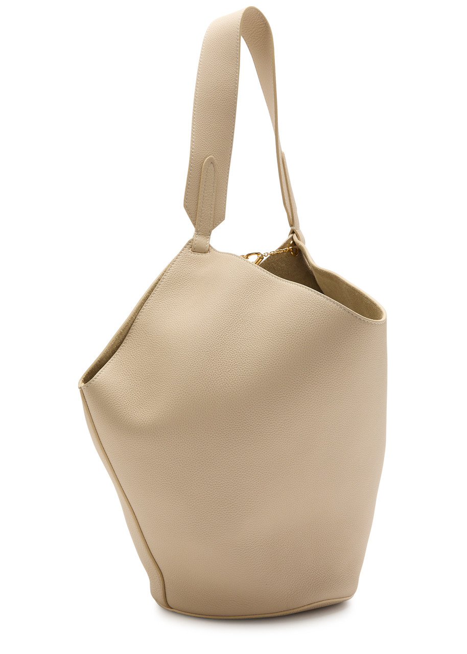 Khaite Lotus Small Leather Tote In Ivory