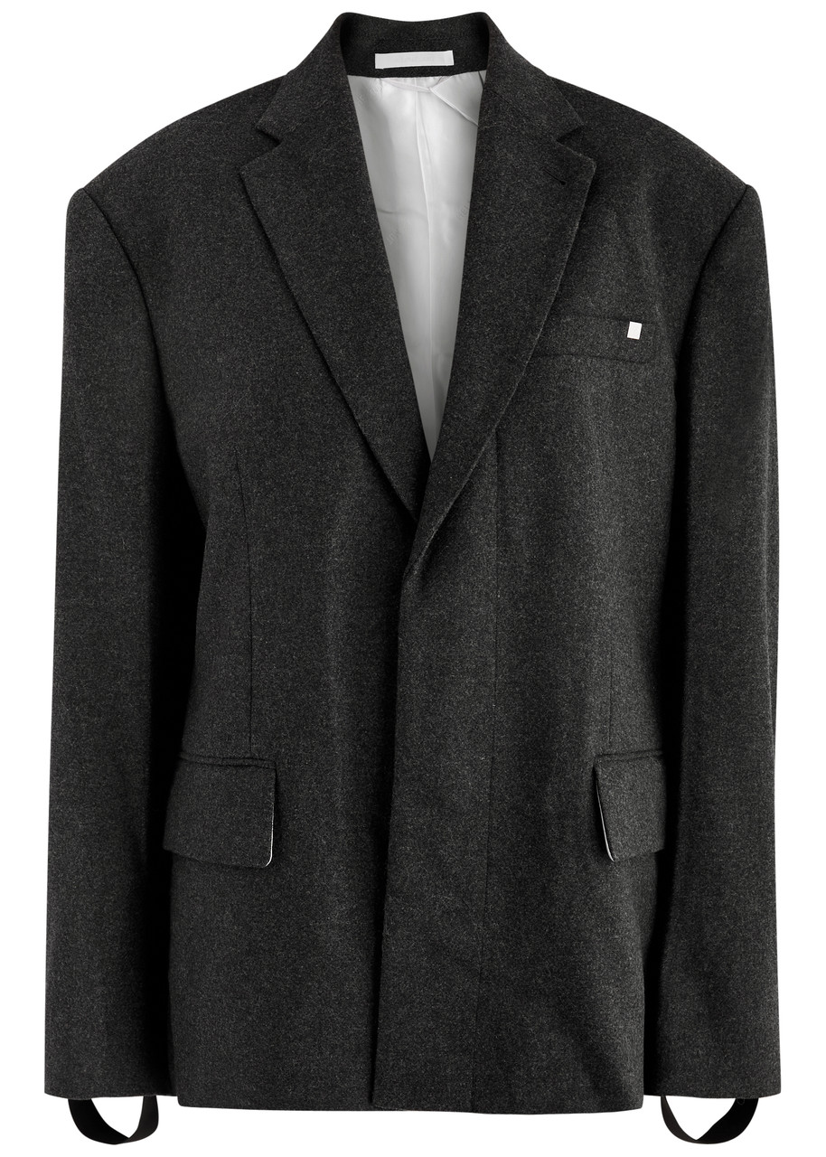 Helmut Lang Driver Wool-blend Blazer In Charcoal