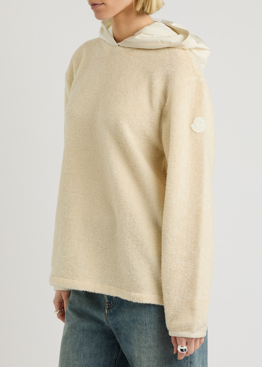 Moncler Teddy Hooded Sweatshirt In Ivory