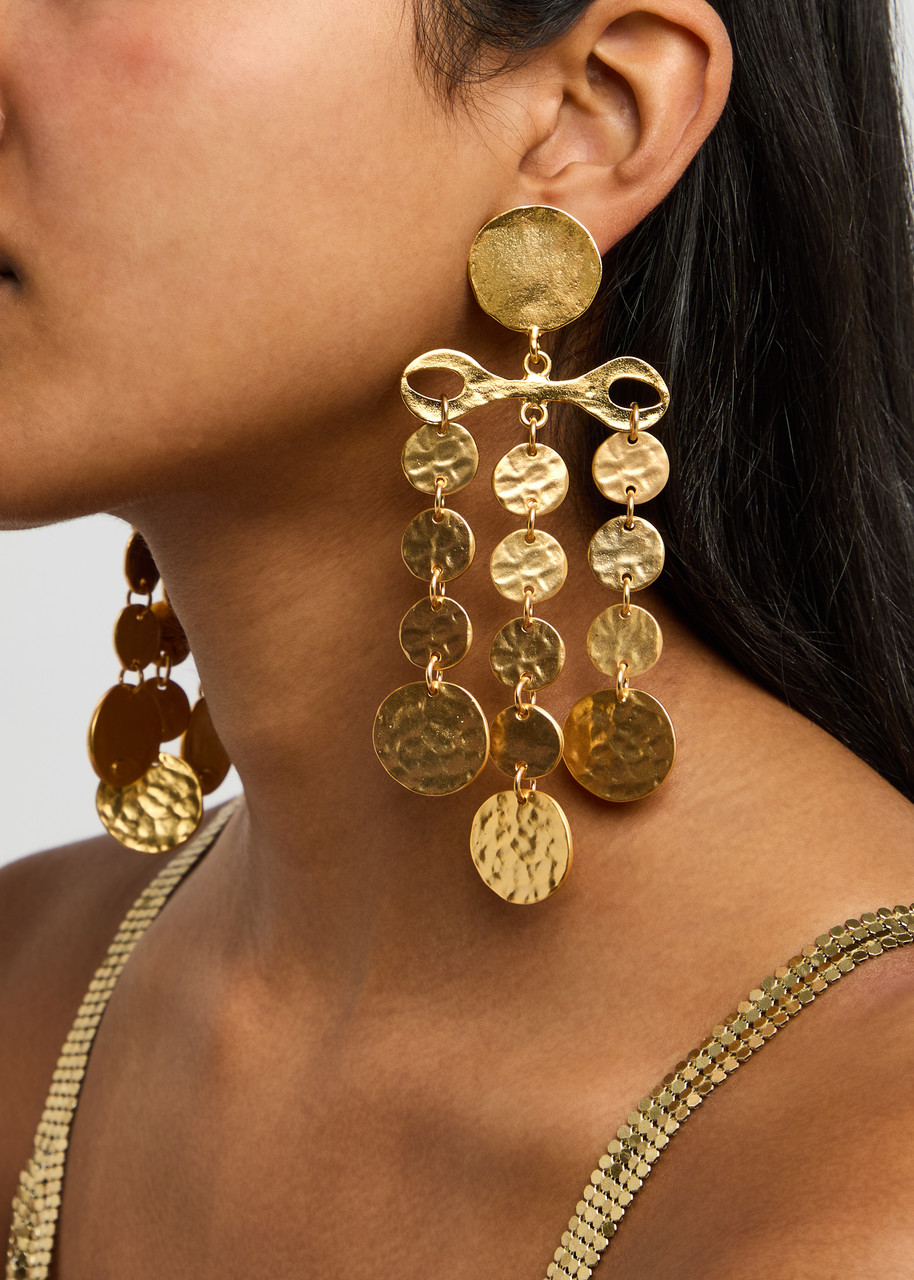 Kenneth Jay Lane Coin Clip-on Drop Earrings In Gold
