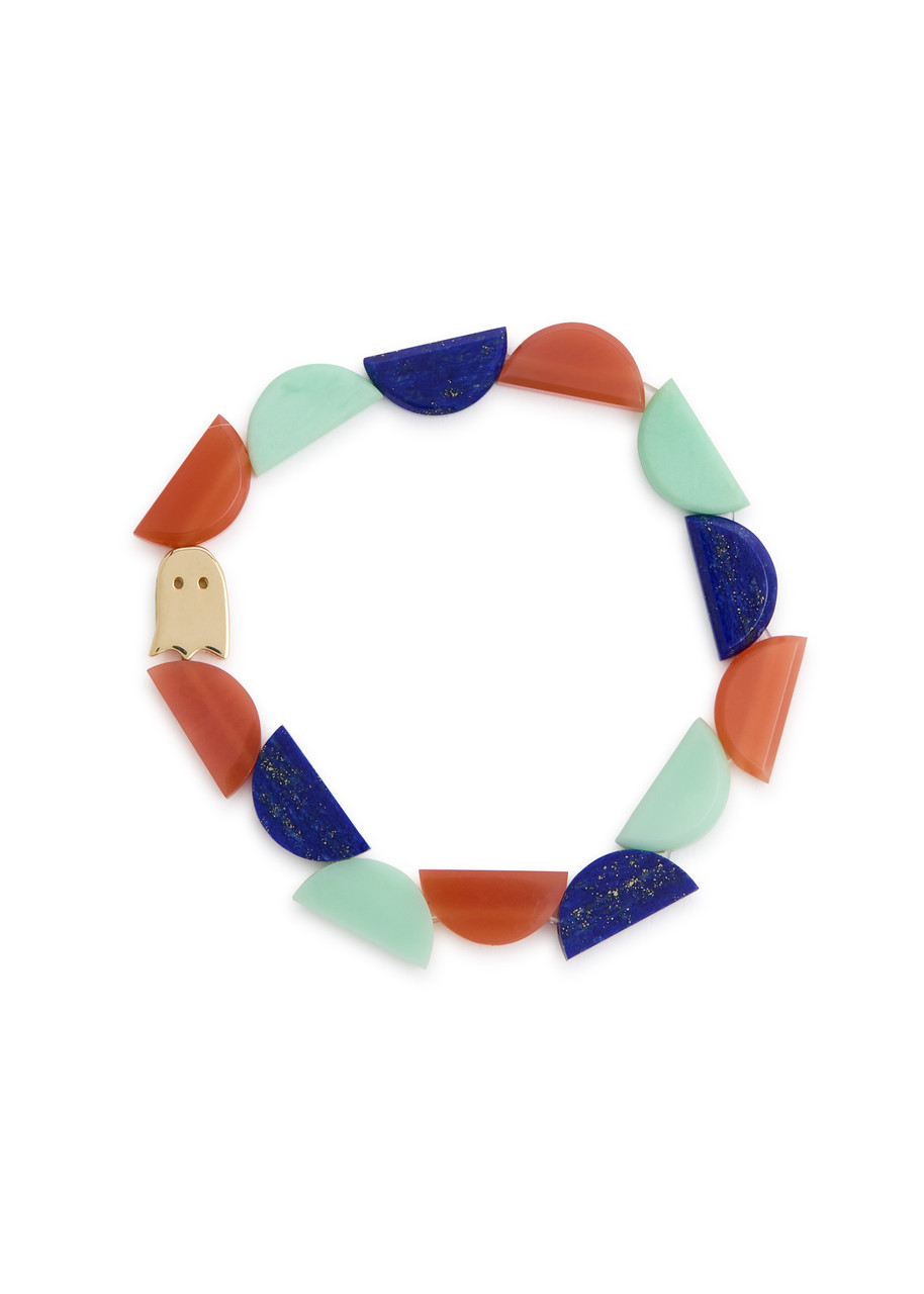 Aliita Fantasma Empanada Gemstone And 9kt Gold Bracelet In Multicoloured 1