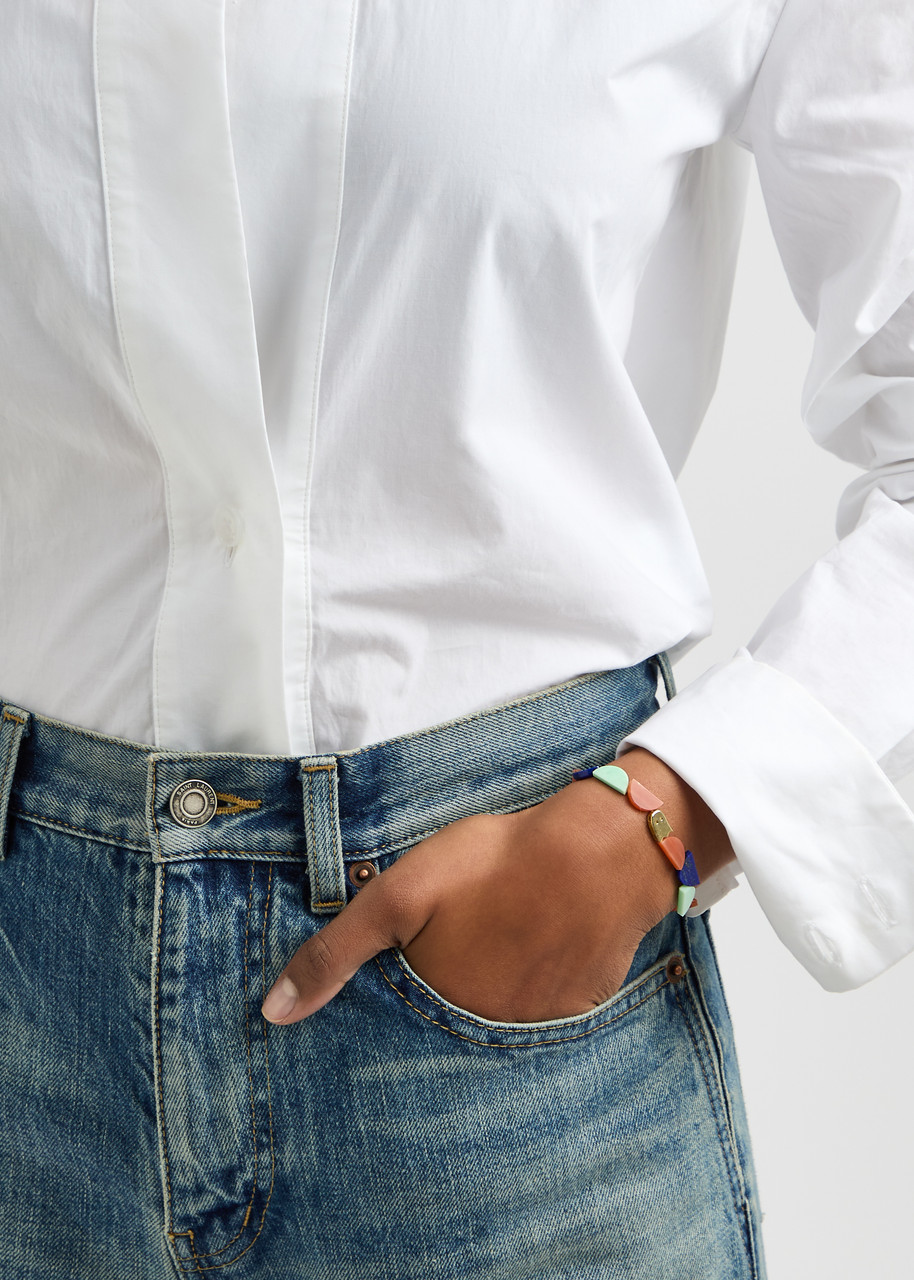 Aliita Fantasma Empanada Gemstone And 9kt Gold Bracelet In Multicoloured 1