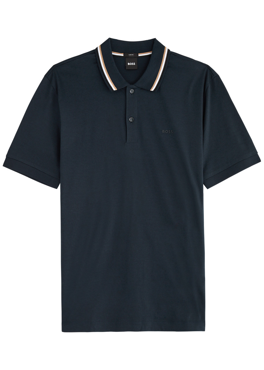 Boss Logo Cotton Polo Shirt – Navy – S Boss Logo Cotton Polo Shirt – Navy – S