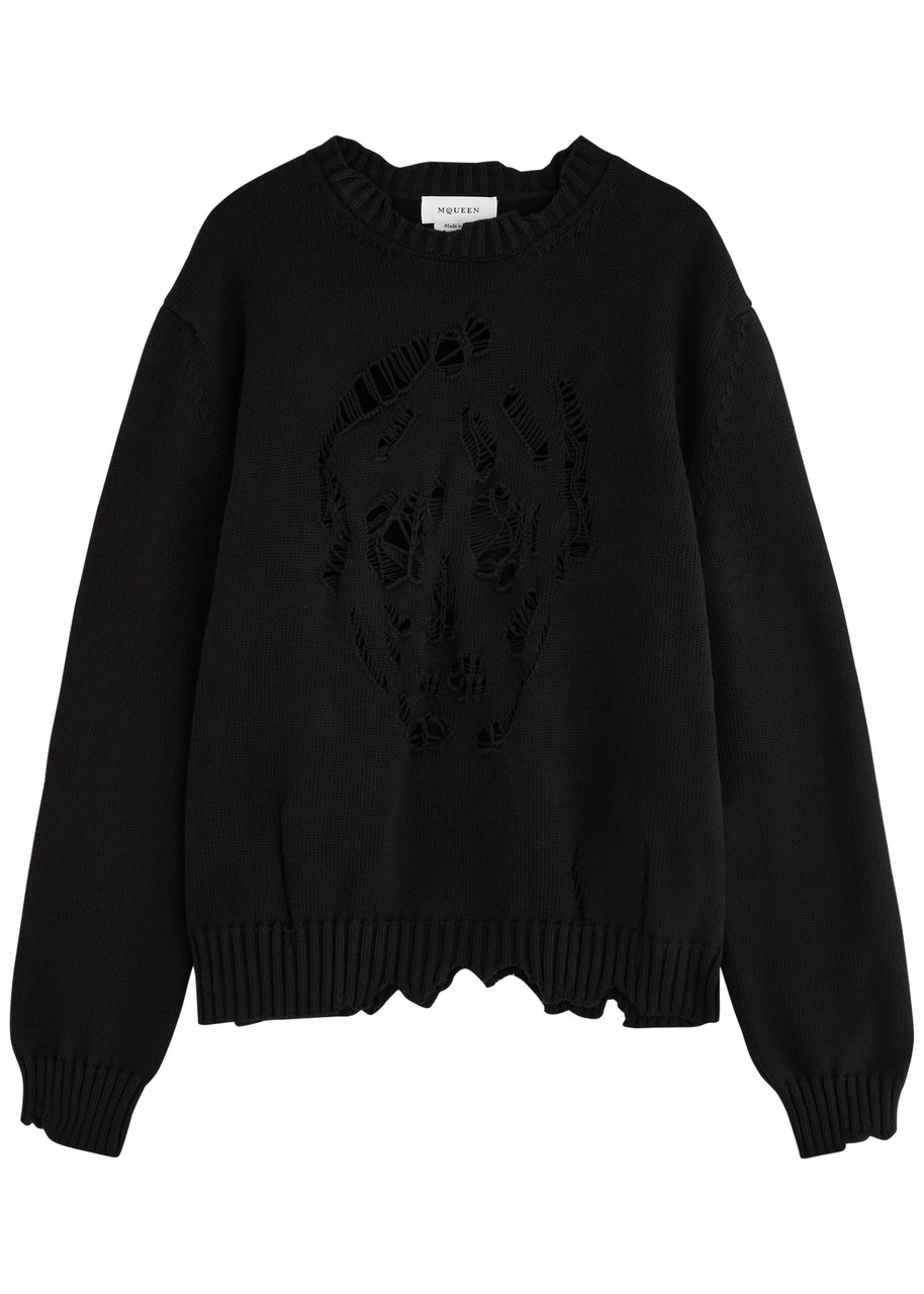 Alexander Mcqueen 'distressed Skull Print Pul In Black