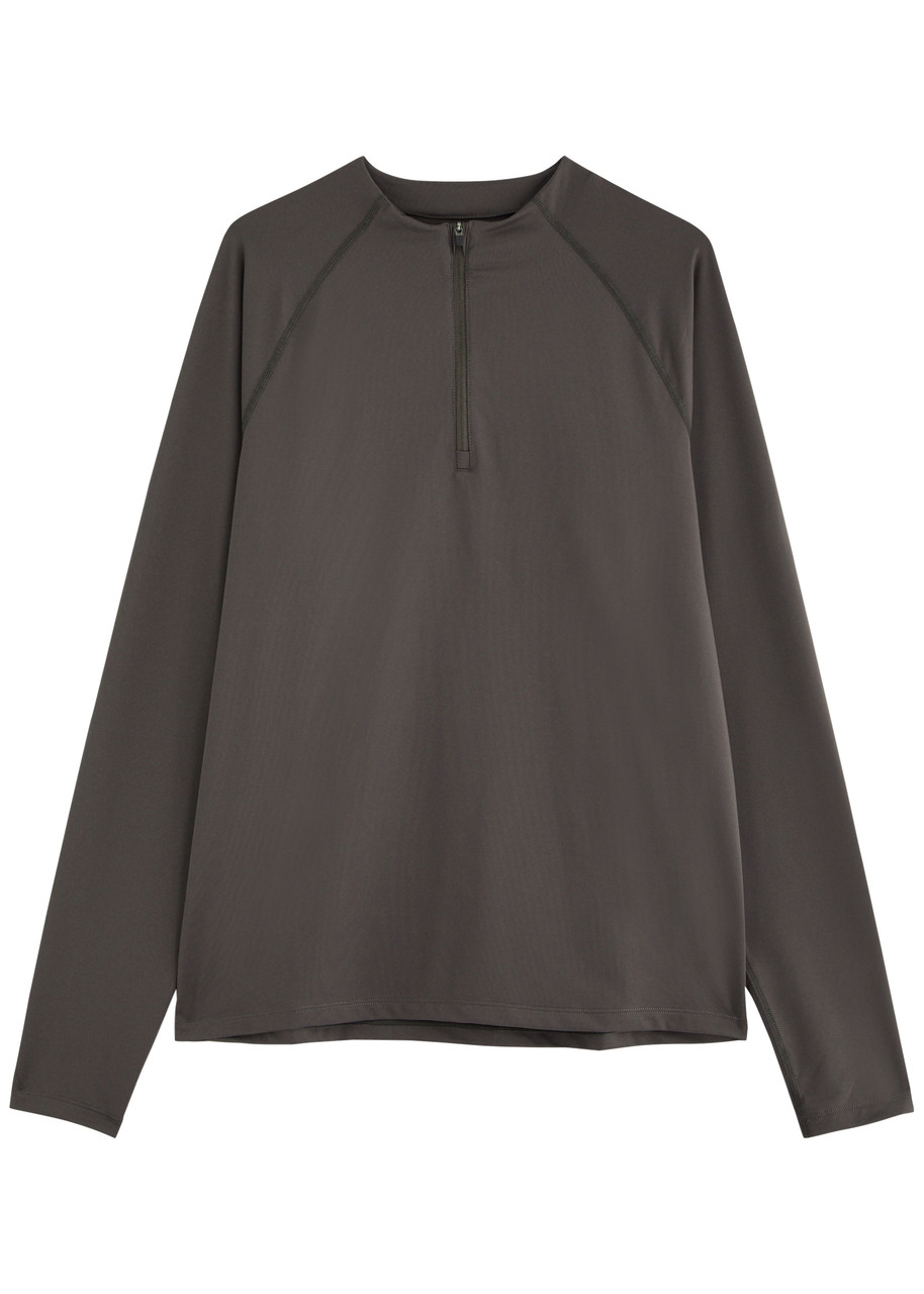 Condition Core Quarter-zip Stretch-jersey Top In Grey