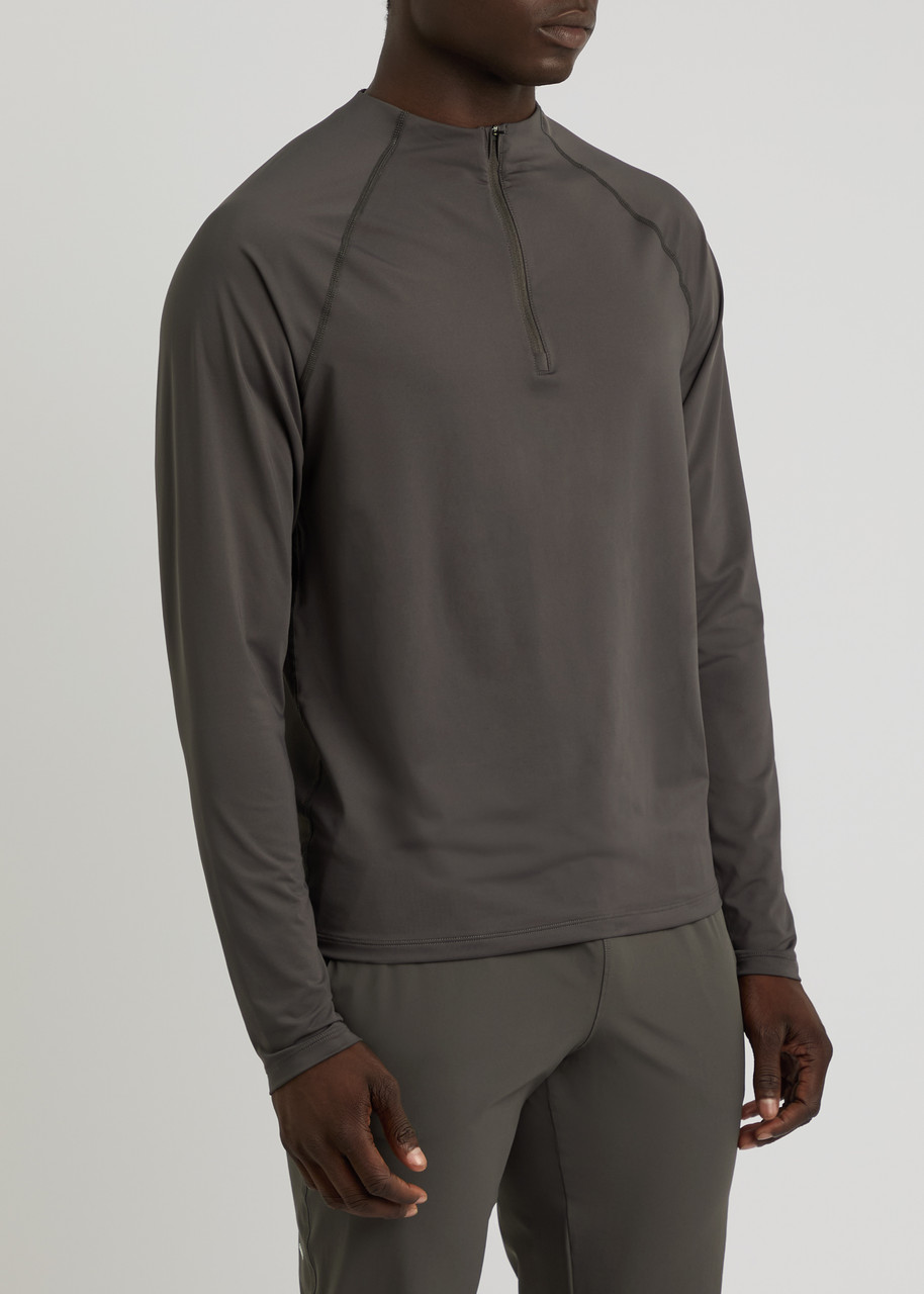 Condition Core Quarter-zip Stretch-jersey Top In Grey