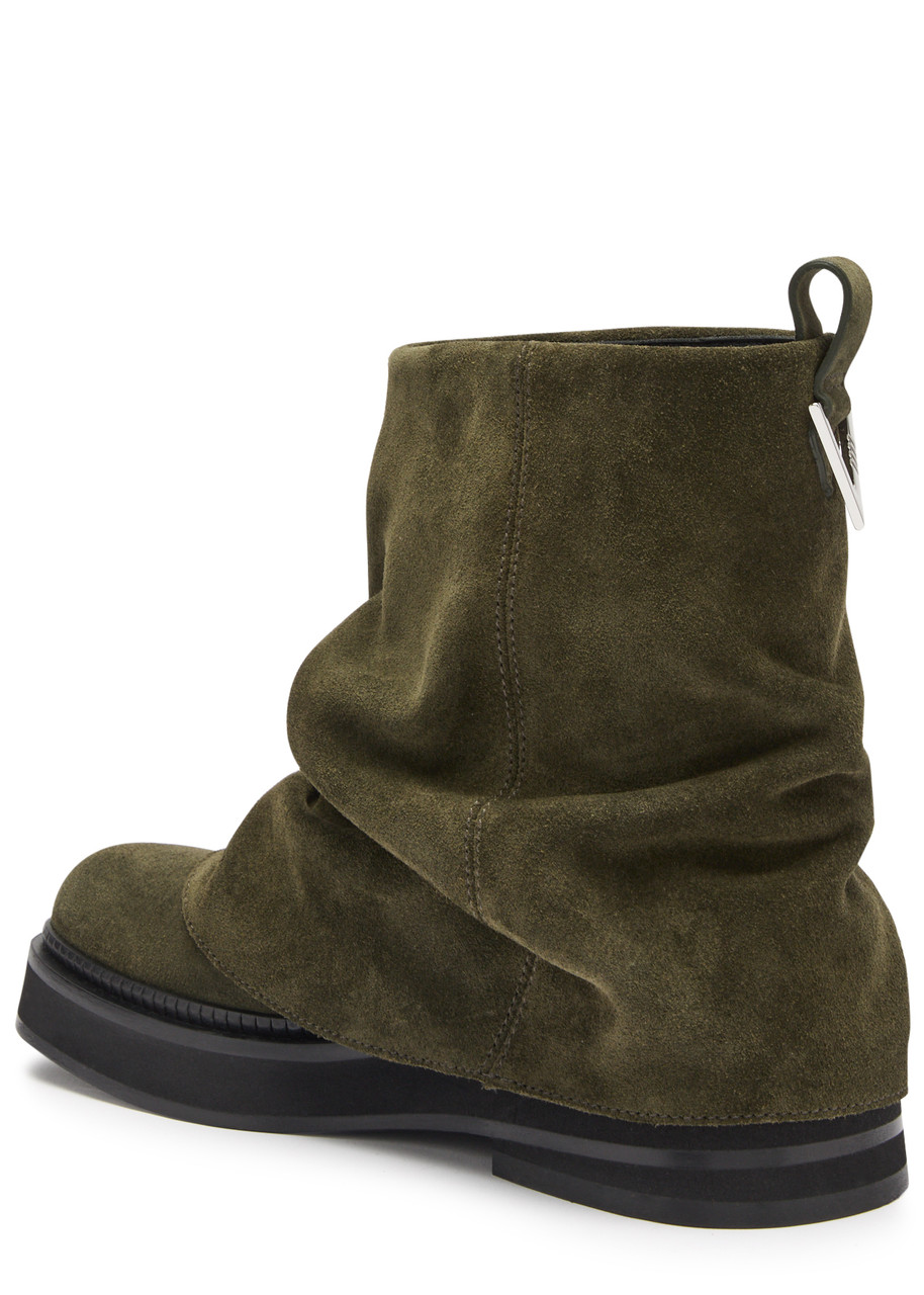 Attico Khaki Mini Robin Combat Boots In Khaki