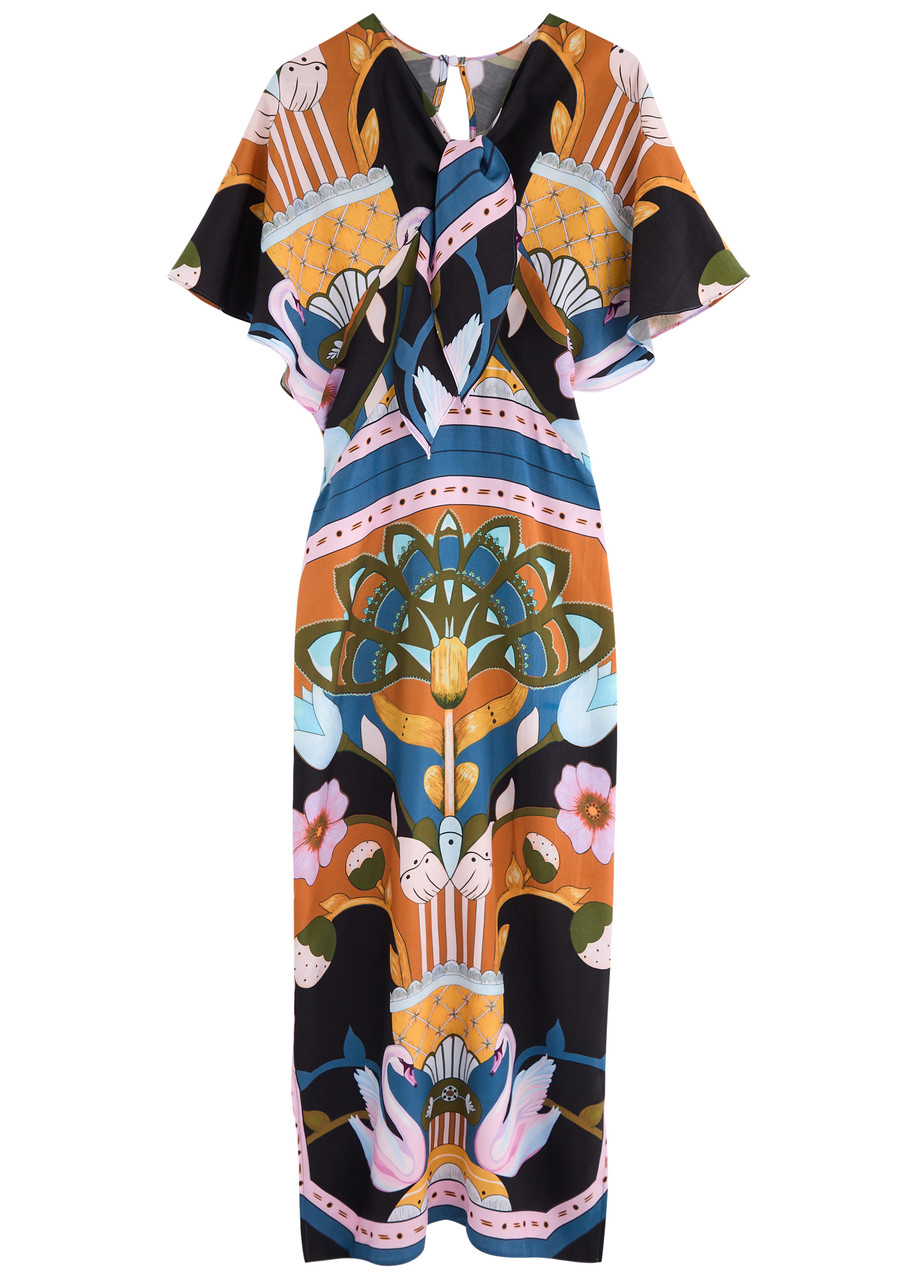 Lug Von Siga Marina Printed Satin Midi Dress - Multicoloured